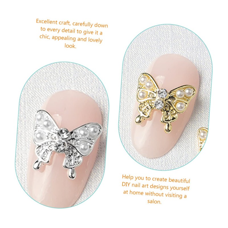 DECHOUS 22pcs Butterfly Nail Charms Unique Manicure Decorations Lightweight Nail