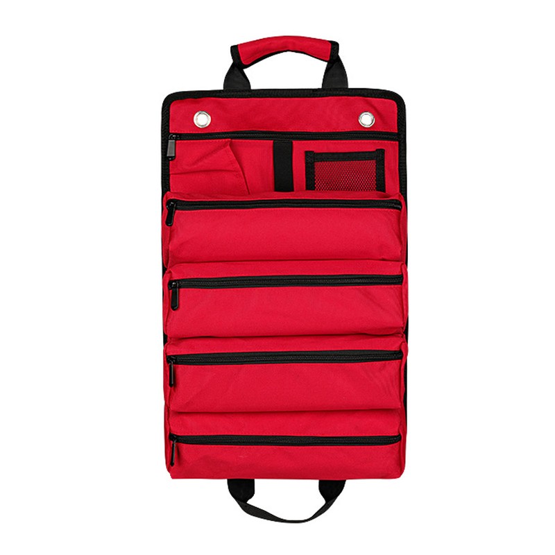 Tool Roll Bag Large Capacity 5 Grids Waterproof Portable Canvas