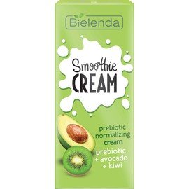 Bielenda Smoothie Cream Normalising Cream for Combination Skin and Impure, Oily Skin with Avocado + Kiwi - 50 ml