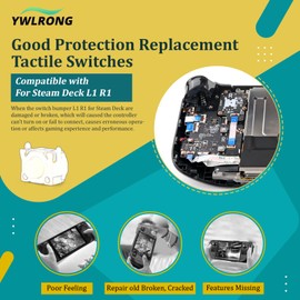 4PCS Tactile Switch for Steam Deck L1 R1 Bumper Shoulder Trigger Button for Steam Deck Micro Switch Replacement Accessories with Repair Tools