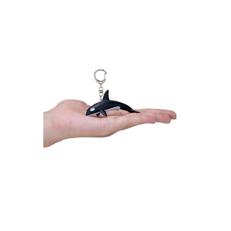 Mojo 387604 Animal Figure Keychain Orca, Black