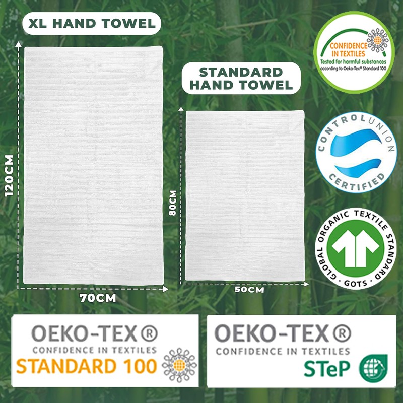 Towelogy Bamboo Hand Towels 2-Pack 50x80 cm Premium Quality Soft