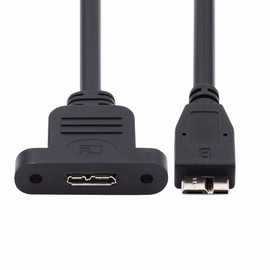 CY Cable Micro USB 3.0 Male to Micro 3.0 Type-B Female Screw Mount Type Extension Cable 5Gbps