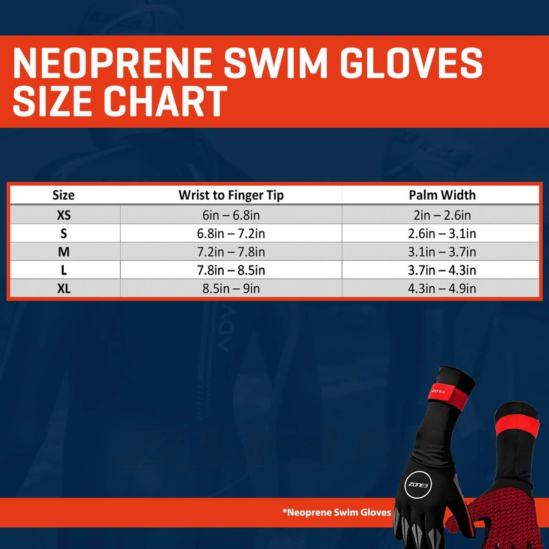 ZONE3 Swim Gloves Neoprene Gloves, Unisex, Adult, Black, XS