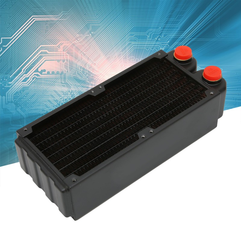 Cooling Radiator Double Layers 8 Pipes G1/4 Thread Double Fans