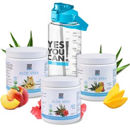 Yes You Can! Organic Aloe Vera Drink Mix - Super Greens Powder - Energy Drink Powder - Pure Aloe Juice Infused - Organic Superfoods - Made in The USA - Variety Pack - 40 Servings (Pack of 3)
