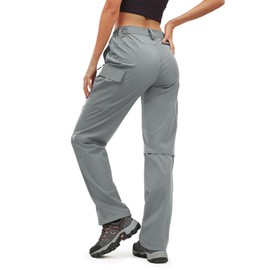 Moosehill Women's-Hiking-Pants-Cargo-Quick-Dry-Stretch-Lightweight Work Outdoor Pants with 5 Deep Pockets (Cloud Grey, 12, 31in)