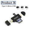 Universal Micro USB OTG to USB 2.0 Adapter SD/Micro SD
