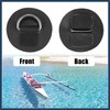 INFINAUTO 6pcs 6cm Black D Ring Patch PVC Stainless Steel