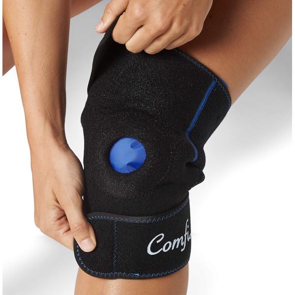 ComfiLife Knee Ice Pack with Wrap – Knee Brace – Reusable Hot & Cold Therapy Gel Pack – Adjustable Compression Support for Injuries, Knee Pain, Knee Surgery, Arthritis, Meniscus and More