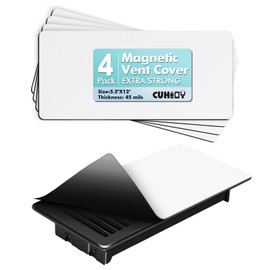 CUHIOY Magnetic Vent Cover, 5.5 x 12 inches, 4-Pack, Wall and Ceiling Air Vent Blockers
