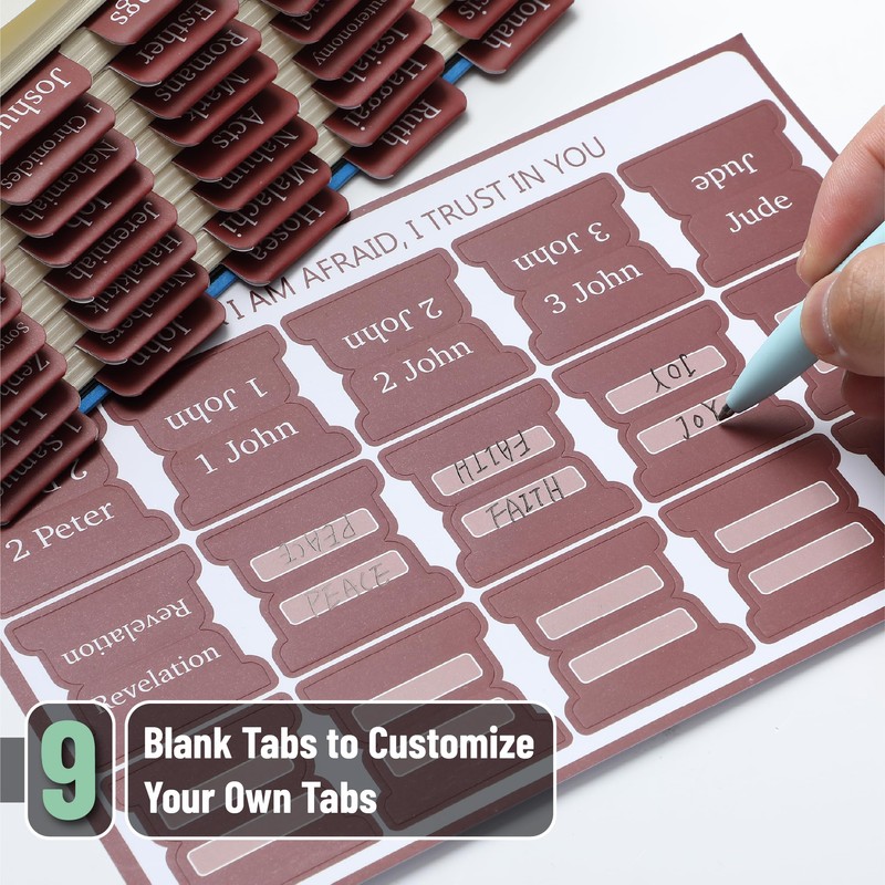 Mr. Pen- Bible Tabs, 75 pcs, Mahogany, Laminated Bible Tabs