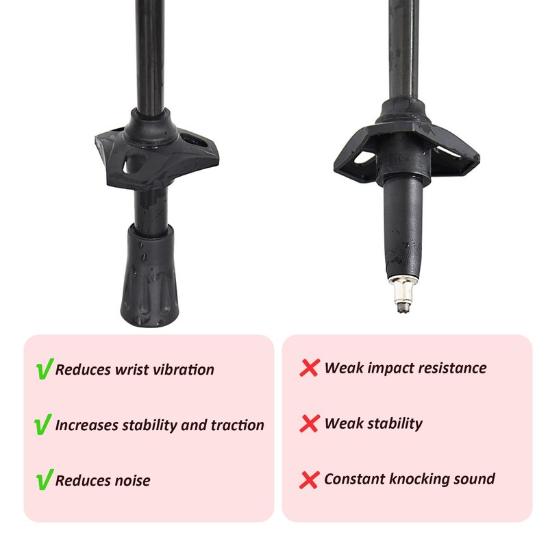 Daryunk 4Pcs Hiking Poles Rubber Buffer, Non-Slip Replacement Rubber Buffer