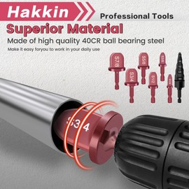 10PCS HVAC Repairing Set, Hakkin Air Conditioner Copper Tube Expander with 5 in 1 Swaging Tool Drill Bit, 1/4'' Hex Shank Manual Copper Tubing Tool with Copper Pipe Cutter, Deburring Tool and Gloves
