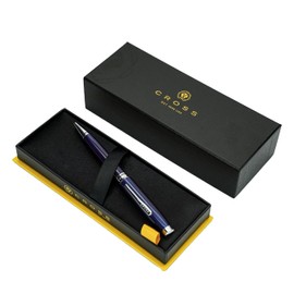 Free Engraving Luxury Pen Cross Coventry Ballpoint Laser Engraving Personlisation Customisation Unique Gift With Gift Box & Gift Bag (Blue & Chrome)