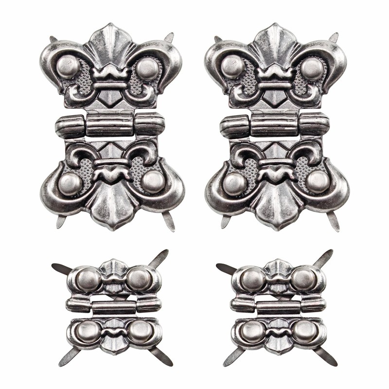 Tim Holtz Idea-ology Hinges, 4 Hinges and 16 Fasteners, Antique