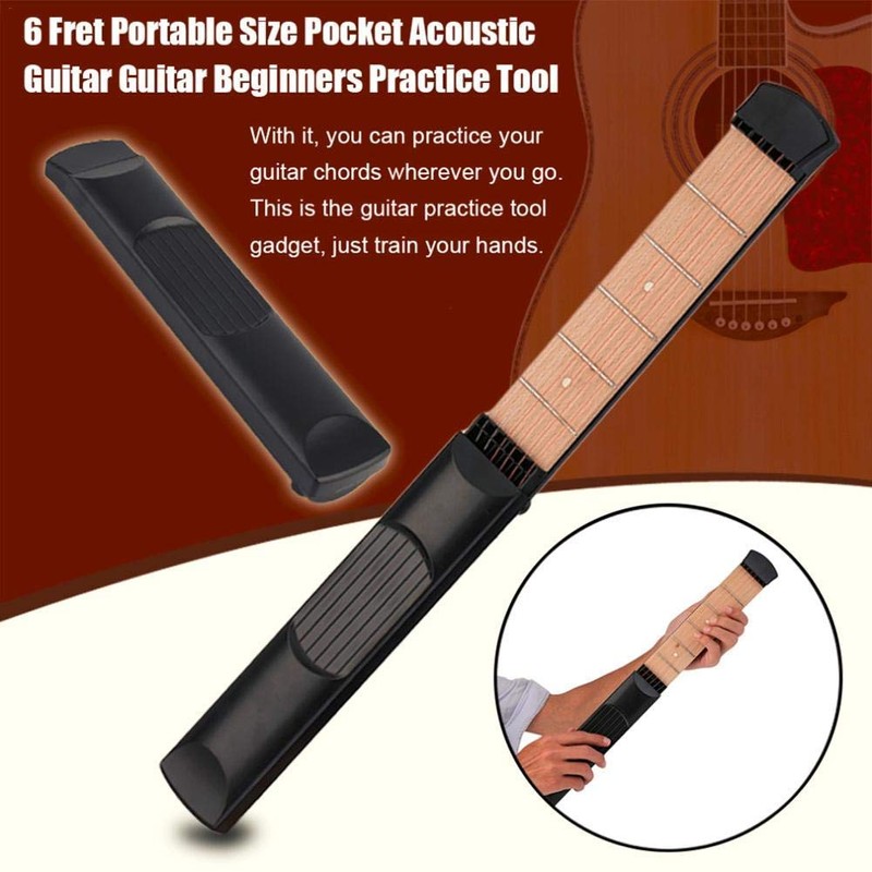 Guitar Practice, Pocket Guitar, 6 Fret, Convenient for Beginners, Anti-Interference,