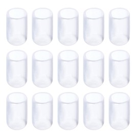 Rebower 15 Pack Screw Thread Protector Cover Rubber End Caps, [for Screw, Bolt, Rod End Cap] - 5/16"(8mm) ID/Transparent
