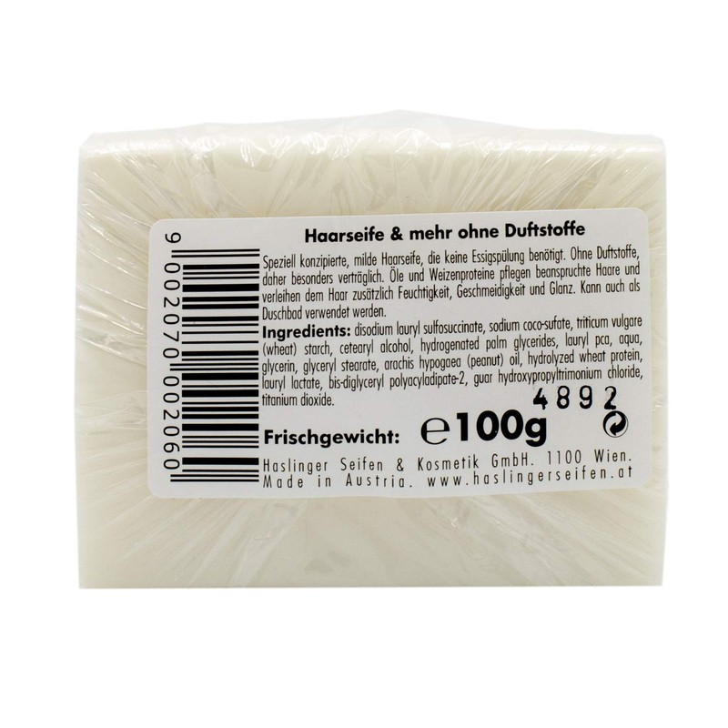 Haslinger Hair Soap & More High-Quality Shampoo Soap without Fragrances