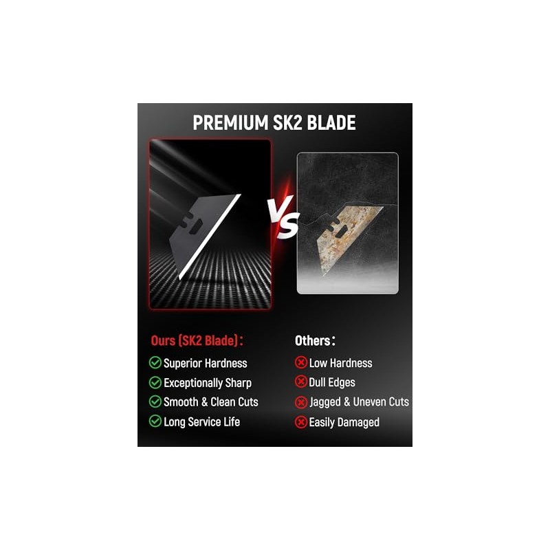 KAIWEETS Replacement Blades for KUF01 Utility Knife and Scraper, 50pcs