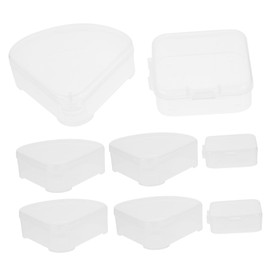 BIUDECO 8pcs Makeup Sponge Storage Case Triangular Square Plastic Puff Holder for Travel Cosmetic Organizer Soft Powder Puff Container for Loose Powder