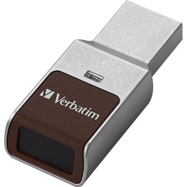 VERBATIM 128GB Fingerprint Secure USB 3.0 Flash Drive – Silver