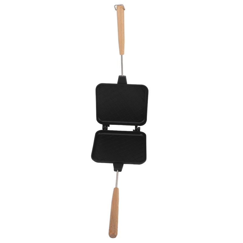 Double Sided Frying Pan Aluminum Solid Wood Anti Stick Stovetop
