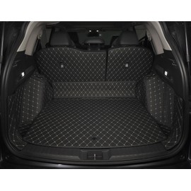 IKABEVEM Cargo Liner & Backrest Mat Fit for 2020-2025 Ford Explorer - All Weather Pu Leather Rear Trunk Mat Waterproof Cargo Liner Car Mat Accessories