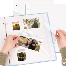 11 x 9 Inch Photo Album Refill Pages,Album Pages for 3 Ring Binder,Photo Album Self Adhesive Pages, for 2x3 4x6 5x7 8x10 Replacement Photo Album Sheets (20 Sheets / 40 Pages)