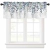 CosyBright Blue Eucalyptus Leaves Window Valance Watercolor Blue Plant Leaf