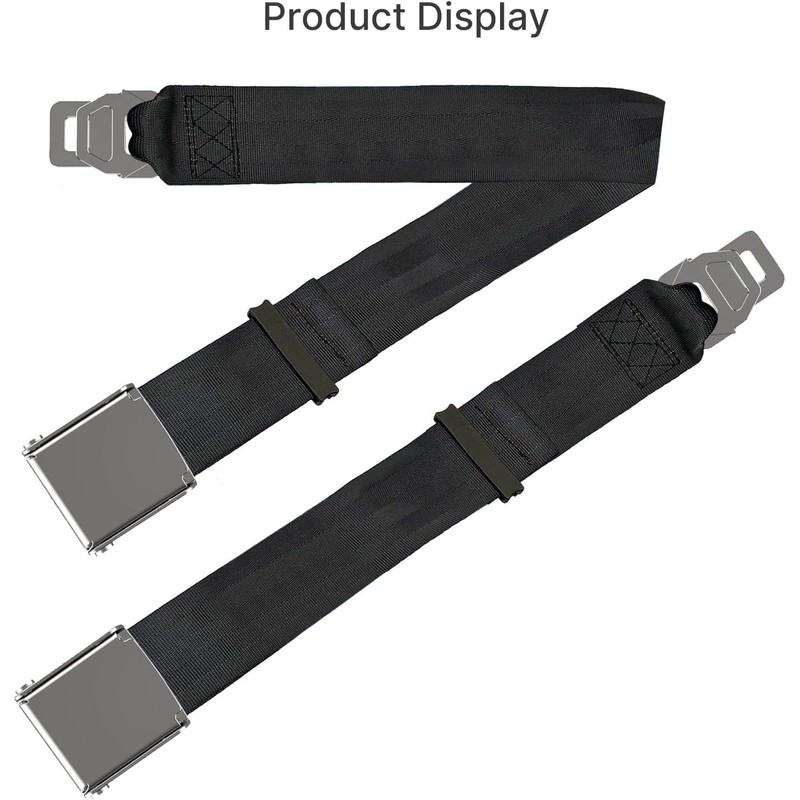 2-in-1 Airplane Seat Belt Extender, 7-31" Adjustable Length, Fits All