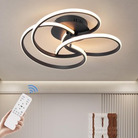 CANEOE Modern Led Ceiling Light, 42W Dimmable Close to Ceiling Light Fixture with Remote Control, Flush Mount Led Ceiling Lamp for Bedroom Living Dining room Kitchen