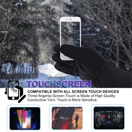 Simplicity Ski Gloves Winter Gloves Snow Gloves Warm Men Ski Gloves, Black/Grey, L