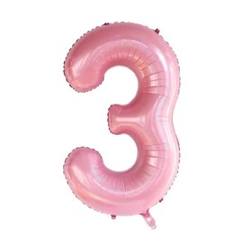 40 Inch Pink Crown Number 3 Balloons Set, 3rd Birthday Balloons for Girls, Childrens 3rd Birthday Party Decorations. (3)