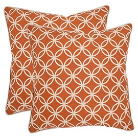 Safavieh Pillows Collection Alice Decorative Pillow, 18-Inch, Brown, Set of 2