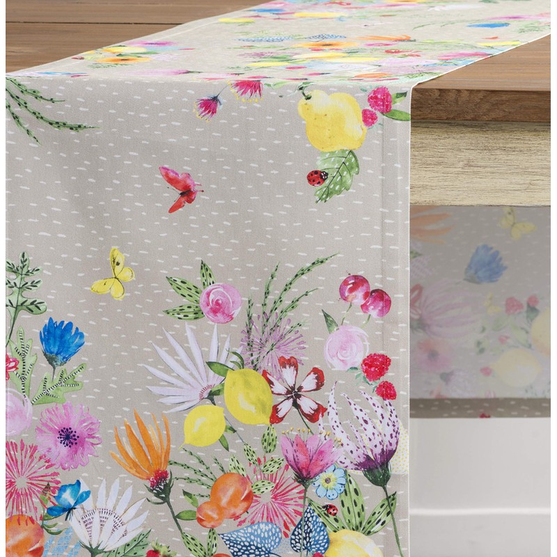 Maison d' Hermine Jardin D'ete-Fog 100% Cotton Table Runner for