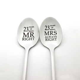 23 Year Anniversary Spoon Gifts for Couples 23rd Wedding Anniversary Present for Husband Wife 23 Year Anniversary Spoon Gift for Him Her Couples Parents