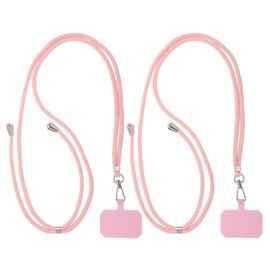 PATIKIL Smart Phone Lanyards, 2 Pack Universal Cell Phone Lanyards Adjustable Phone Strap Crossbody Lanyard Patch with Neck Strap Fits Most Smartphones, Pink
