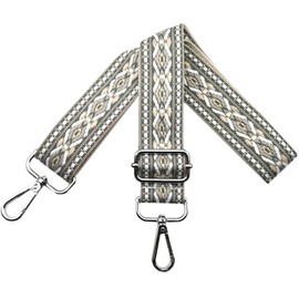 Adjustable Shoulder Strap for Bags, Women's Carry Strap, Bag Straps for Changing, Bag Strap Wide 3.8 cm with Silver Carabiner, Shoulder Strap for Shoulder Bag, Handbags, Grey, N10