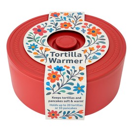 Juniperos Tortilla Warmer – Microwave-Safe Plastic Tortilla Holder with Insulated Lid – Keeps Tortillas Warm for Hours – BPA-Free – Ideal for Tacos, Burritos, Flatbreads – 8.2” Round Server