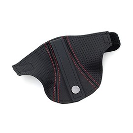 JADE Genuine Leather Seat Belt Guide for Recaro, Common Left and Right Dimple Type, Genuine Leather x Genuine Leather Dimple x Red Stitch, Part Number: JSG-102