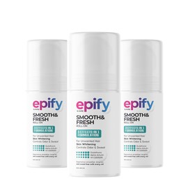 Epify Smooth & Fresh Roll-On, Eliminates Unwanted Hair, Controls Odor and Sweat, Smoothes Underarm, Reduces Ingrown Hair, 1.69 Fl Oz (3)