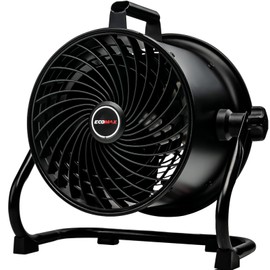 ECOMAX 10-Inch High-Velocity Drum Air Circulator Fan, Heavy-Duty Shop Fan with 3-Speed & 360° Tilting Floor Fan for Warehouse, Industrial, Workshop