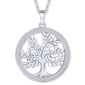 VIASOUL® Tree of Life Necklace I Tree of Life Necklace for Women I Tree of Life Made of 925 Silver I Plated with 585 Gold I The Tree of Life with Real Silver Certificate, Gold Gold Gold Plated