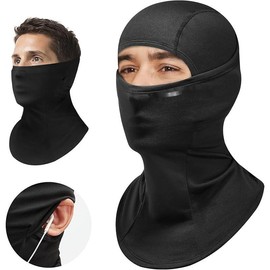 Motorcycle Balaclava Face Mask for Ski Model FM01 - Color: Adult Black Thicker, Size: One Size