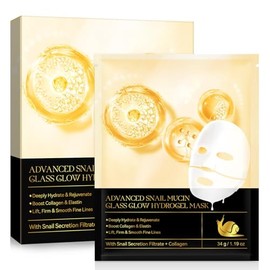 Snail Mucin Mask - Collagen Face Mask, Hydrating Mask Sheet with Hyaluronic Acid, Anti Wrinkle Anti Aging Deep Moisturizing, Collagen Deep Hydrating Overnight Mask For Face Care (4PCS)