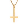 Scddboy Upside Down Cross Necklace,316L Stainless Steel Inverted Cross Pendant,Satanic
