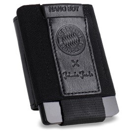 Jaimie Jacobs Nano Boy FC Bayern Munich Edition Small Purse Textile Drawstring 13 Cards Notes Coins, black, Leather coin compartment