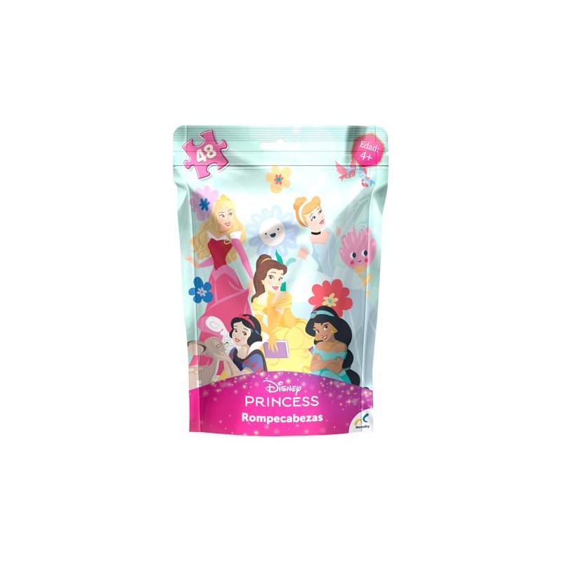 Novelty Corp Rompecabezas Bolsa Foil Princesas 48 Piezas Cartón Princesas