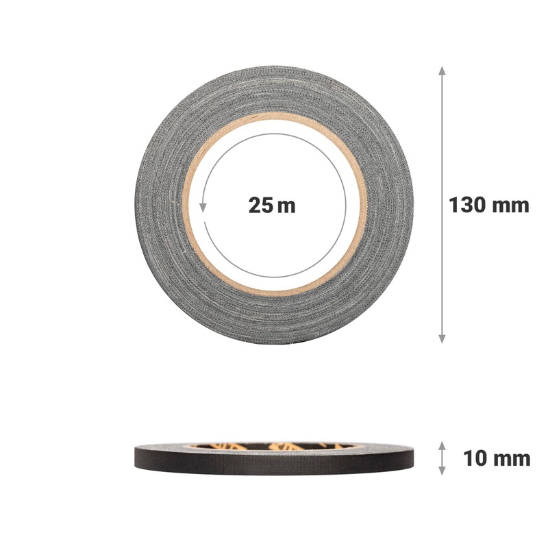 GRIP Eventbasics GT PRO Spike Tape, Black, Fabric Tape, 10